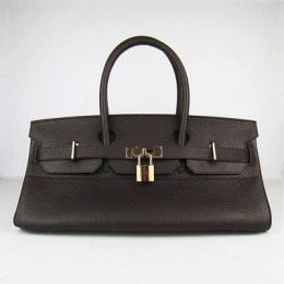 Hermes Birkin 42Cm Togo Leather Handbags Dark Coffee Gold